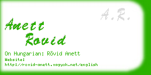 anett rovid business card