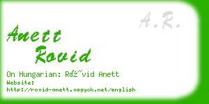 anett rovid business card